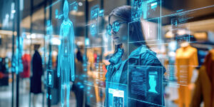 Representación visual de perfiles de consumidores digitales que destacan tendencias, comportamientos y estrategias de marketing personalizadas en el comercio minorista moderno.