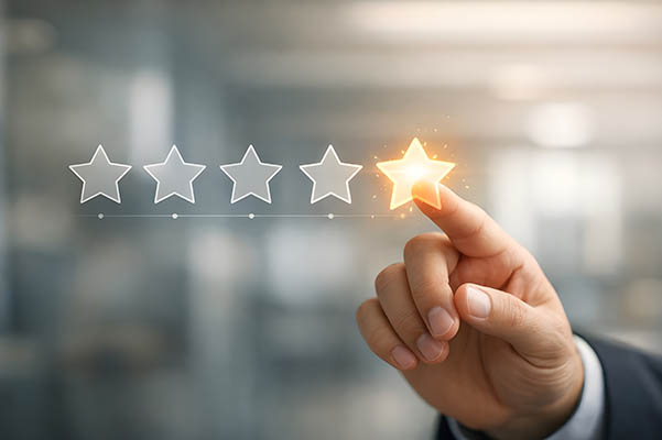 El cliente otorgó una calificación de cinco estrellas por sus comentarios y la excelente satisfacción con el servicio.