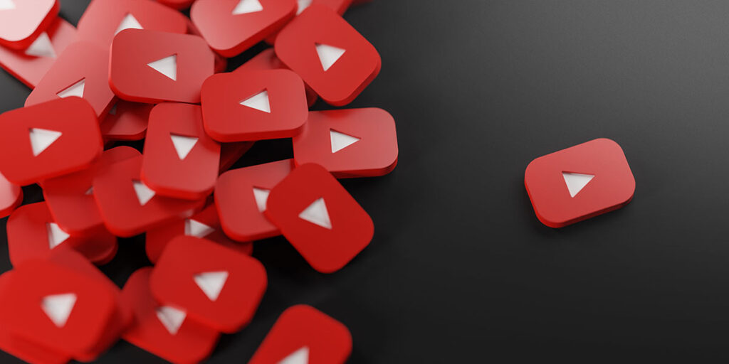 Un conjunto de logotipos de YouTube.